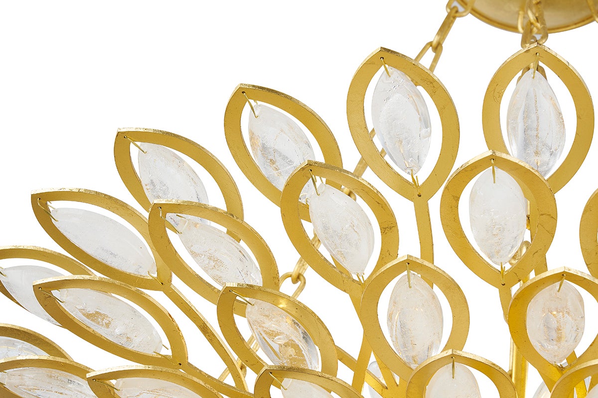 Vittoria Chandelier - Gold Leaf 4 Lights