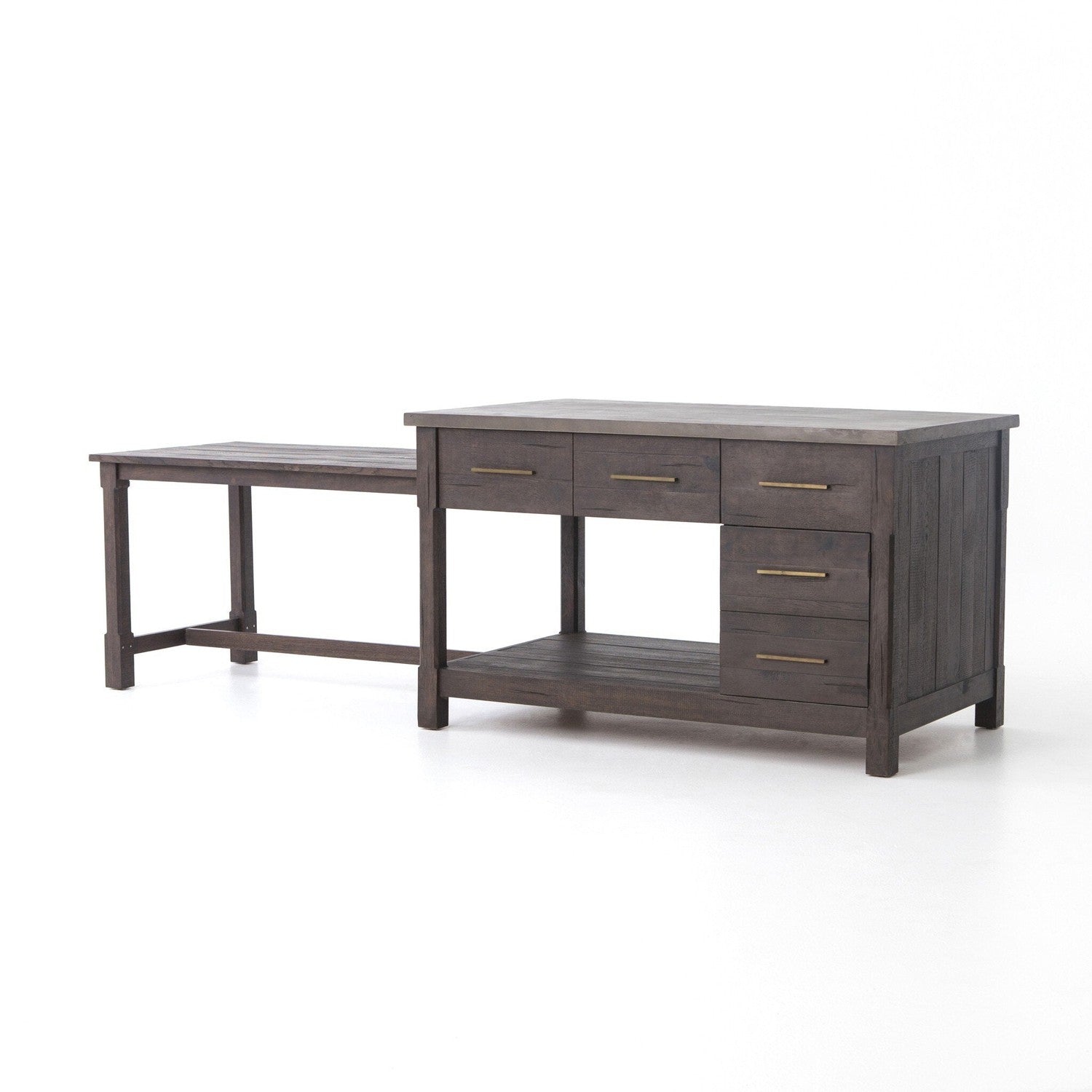 Ian Kitchen Island - Rubbed Black Oak Veneer