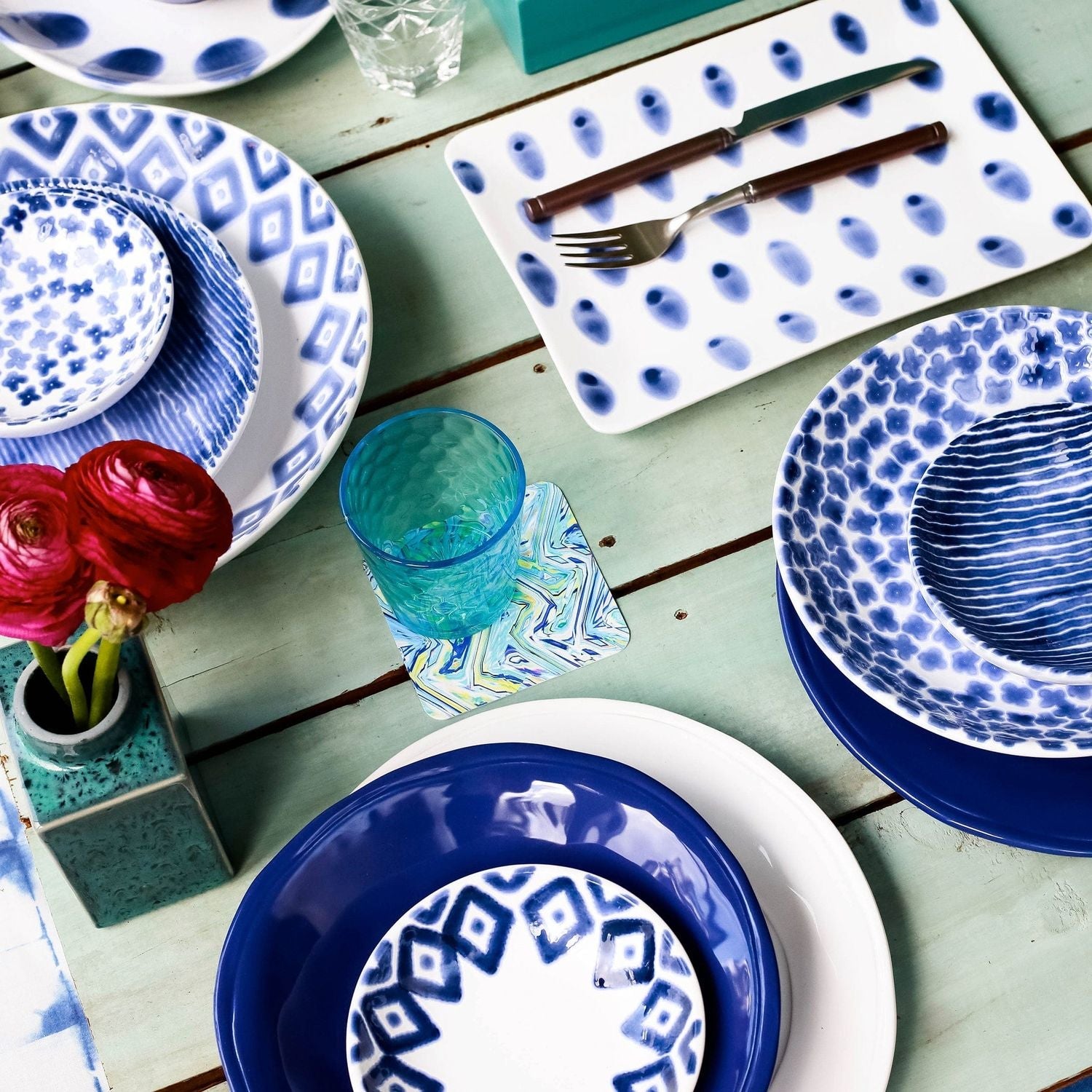 Santorini Dot Rectangular Platter