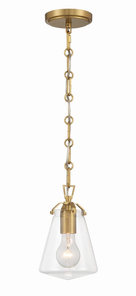 Voss 1 Light Mini Pendant-Crystorama Lighting Company-CRYSTO-VSS-7002-LG-PendantsLuxe Gold-5.75"W-11-France and Son