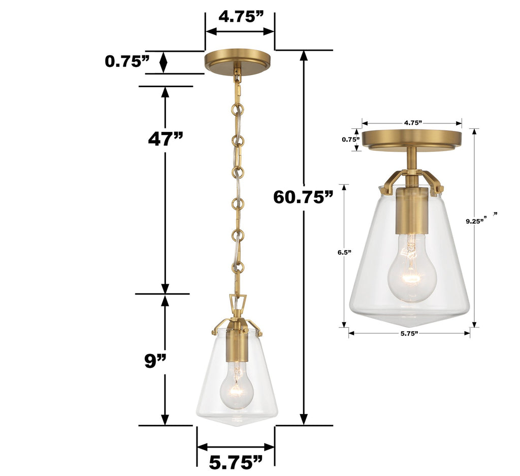 Voss 1 Light Semi Flush-Crystorama Lighting Company-CRYSTO-VSS-7002-LG_CEILING-Flush MountsLuxe Gold-3-France and Son