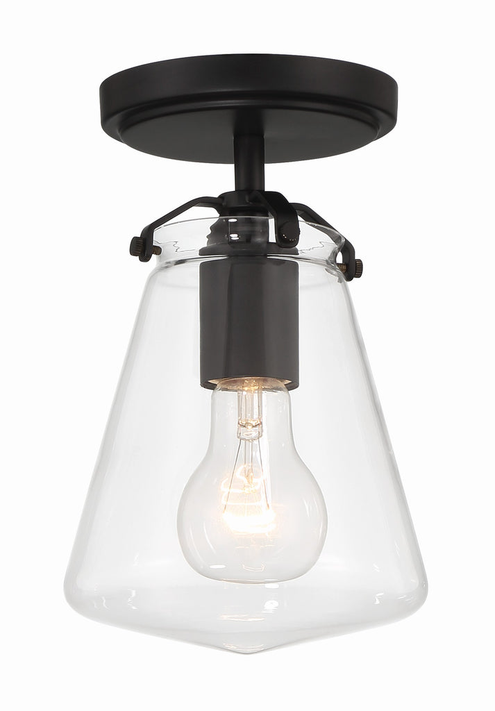 Voss 1 Light Semi Flush-Crystorama Lighting Company-CRYSTO-VSS-7002-MK_CEILING-Flush MountsMatte Black-5-France and Son