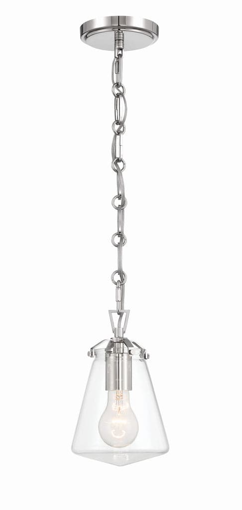 Voss 1 Light Mini Pendant-Crystorama Lighting Company-CRYSTO-VSS-7002-PN-PendantsPolished Nickel-5.75"W-13-France and Son