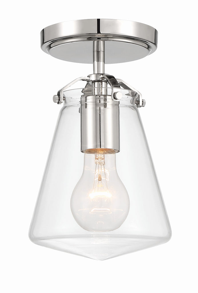 Voss 1 Light Semi Flush-Crystorama Lighting Company-CRYSTO-VSS-7002-PN_CEILING-Flush MountsPolished Nickel-7-France and Son