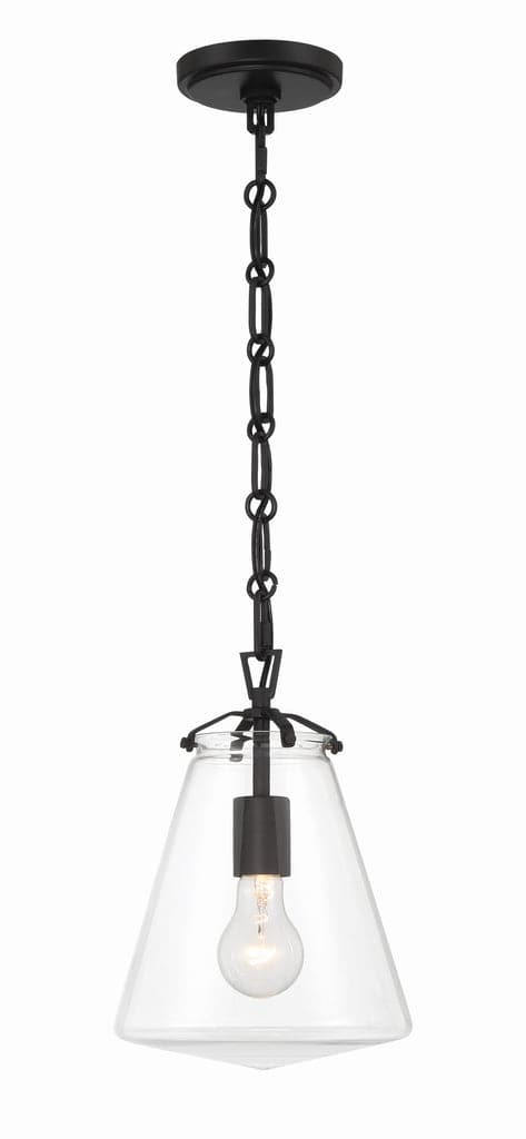 Voss 1 Light Mini Pendant-Crystorama Lighting Company-CRYSTO-VSS-7003-MK-PendantsMatte Black-8.25"W-5-France and Son