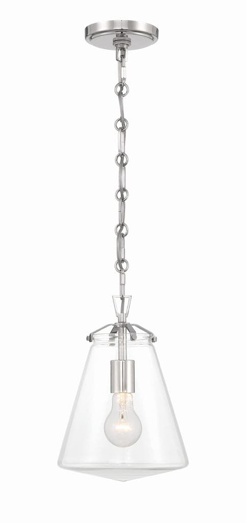 Voss 1 Light Mini Pendant-Crystorama Lighting Company-CRYSTO-VSS-7003-PN-PendantsPolished Nickel-8.25"W-8-France and Son