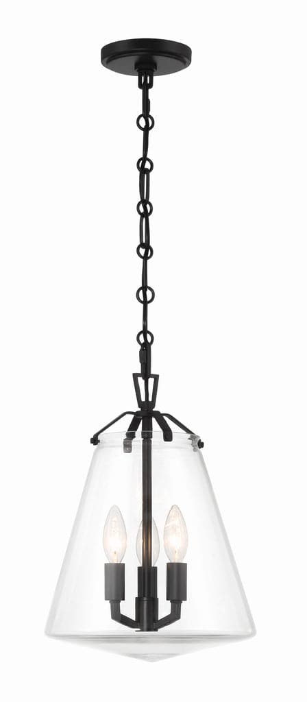 Voss 3 Light Mini Chandelier-Crystorama Lighting Company-CRYSTO-VSS-7004-MK-ChandeliersMatte Black-4-France and Son