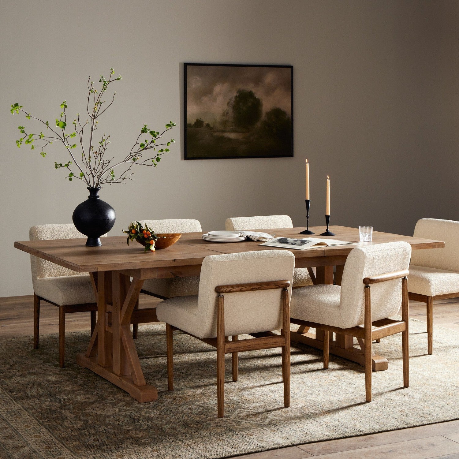 Tuscanspring Ext Dining Table 72"/96" - Sundried Wheat