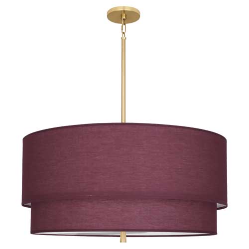 Decker Pendant-Robert Abbey Fine Lighting-ABBEY-VW139-PendantsModern Brass Finish / Vintage Wine Fabric-17-France and Son