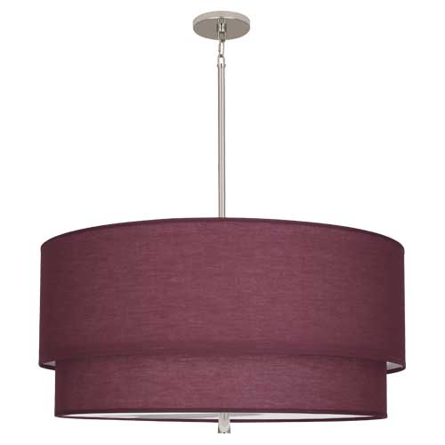 Decker Pendant-Robert Abbey Fine Lighting-ABBEY-VW140-PendantsPolished Nickel Finish / Vintage Wine Fabric-18-France and Son