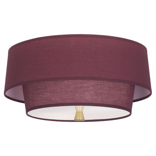 Decker Flushmount-Robert Abbey Fine Lighting-ABBEY-VW143-Flush MountsModern Brass Finish-Vintage Wine Fabric-7-France and Son