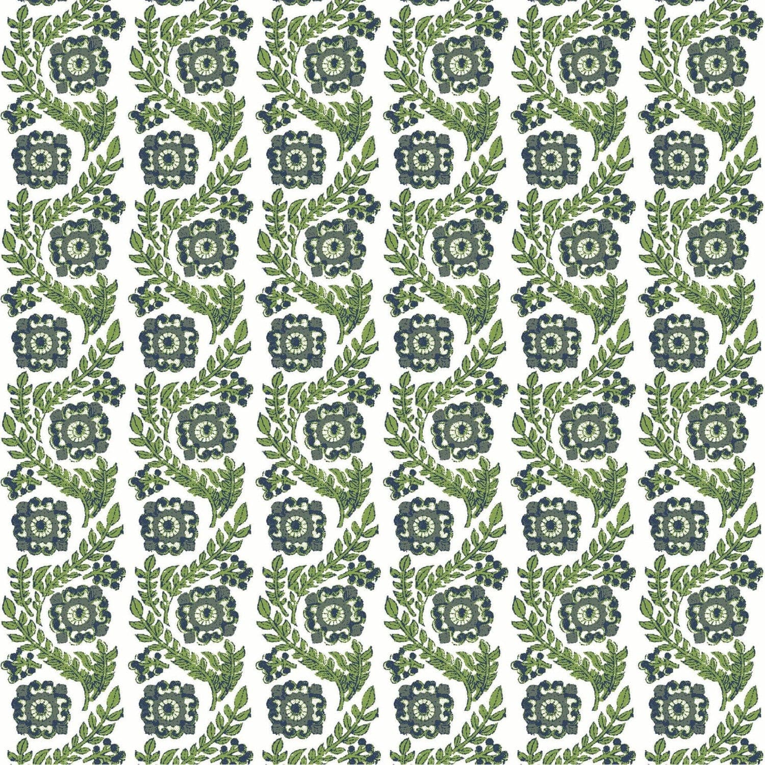 Villa Vaux-Mitchell Black-MITCHB-WCAT105-GR-PM-10-Wall PaperPatterns Green Floral-Premium Matte Paper-3-France and Son