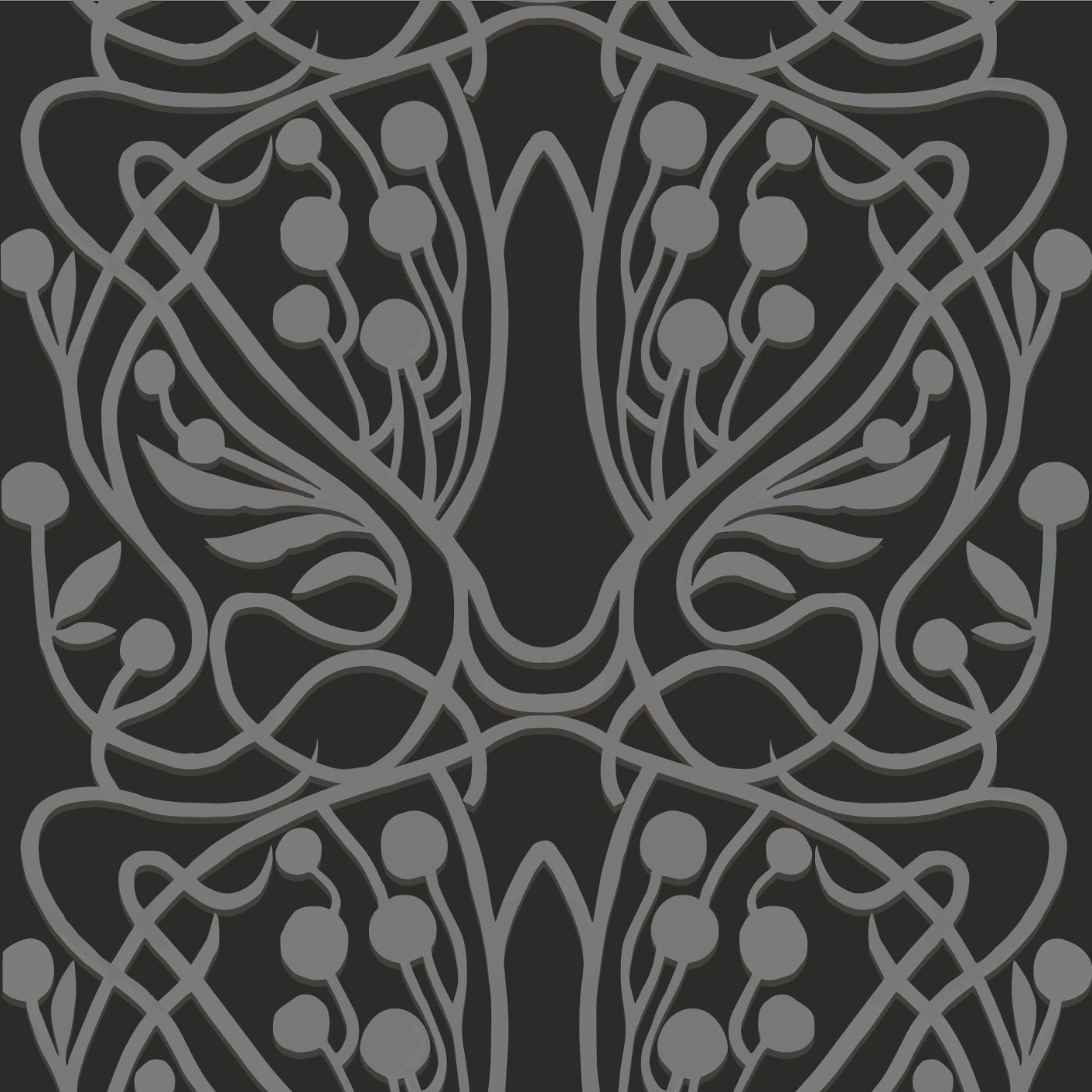 Vineyard Wallpaper-Mitchell Black-MITCHB-WC403-1-PM-10-Wall DecorPatterns Black-Premium Matte Paper-1-France and Son