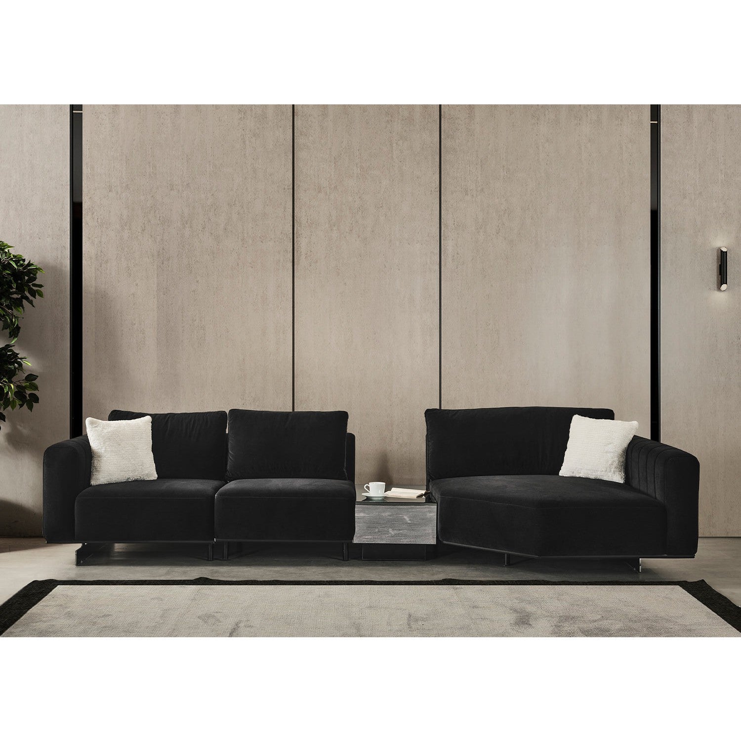 Vision Modular Sofa-Whiteline Modern Living-WHITELINE-SO1839-BLK-Sofas-2-France and Son