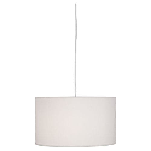 Elena Medium Pendant-Robert Abbey Fine Lighting-ABBEY-W168-PendantsPainted White Pearl Dupoini Fabric Shade-4-France and Son
