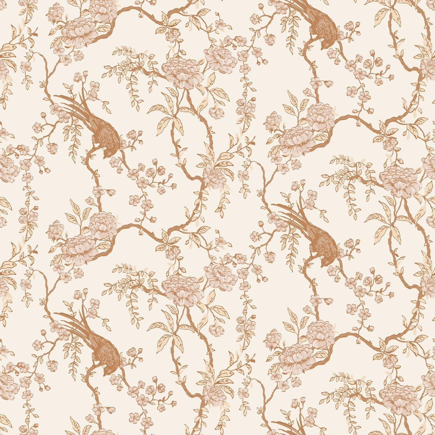 Birdsong Wallpaper-Mitchell Black-MITCHB-WC404-1-ST-MS-Wall DecorSamples Walnut-Removable Peel & Sticks-3-France and Son