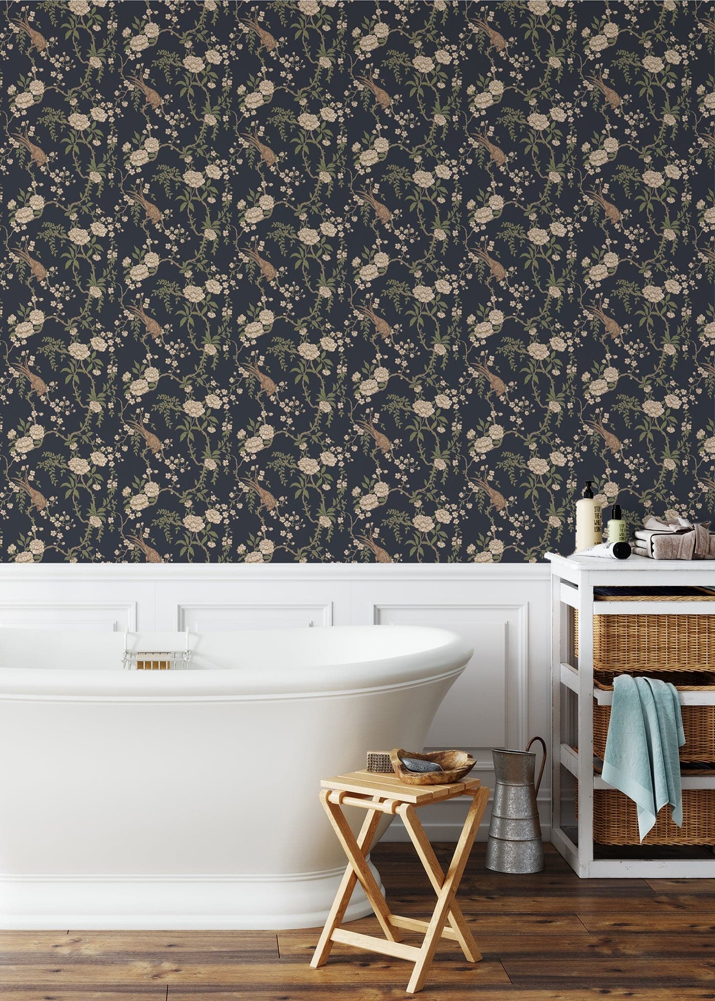 Birdsong Wallpaper-Mitchell Black-MITCHB-WC404-1-PM-10-Wall DecorPatterns Walnut-Premium Matte Paper-8-France and Son