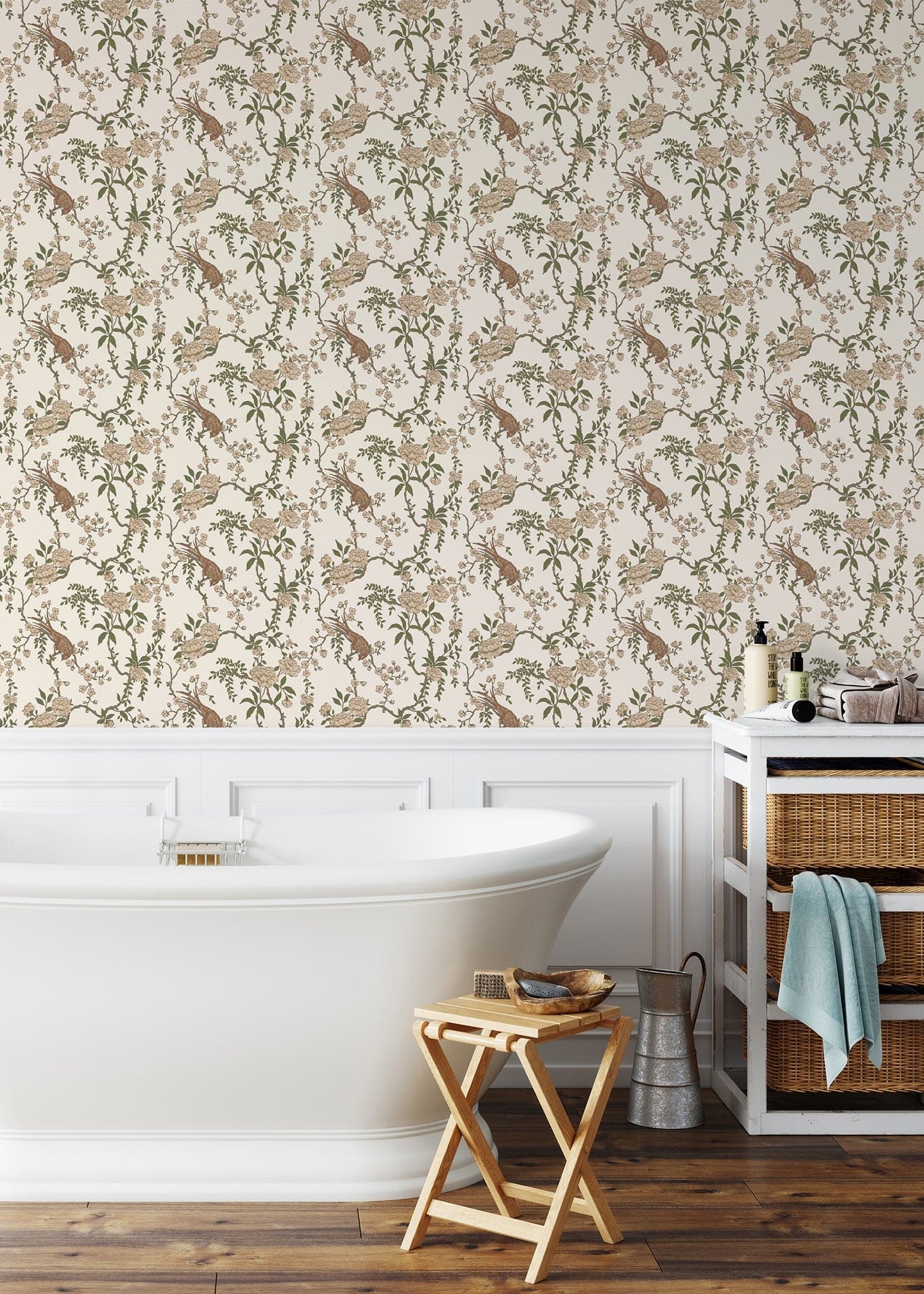 Birdsong Wallpaper-Mitchell Black-MITCHB-WC404-1-PM-10-Wall DecorPatterns Walnut-Premium Matte Paper-10-France and Son