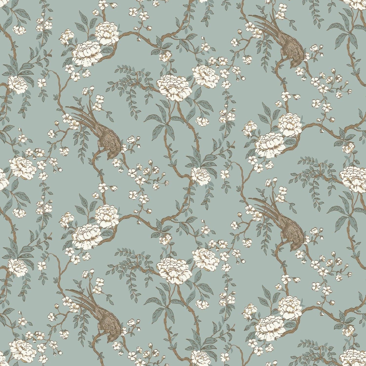 Birdsong Wallpaper-Mitchell Black-MITCHB-WC404-4-PM-10-Wall DecorPatterns Ash Blue-Premium Matte Paper-13-France and Son