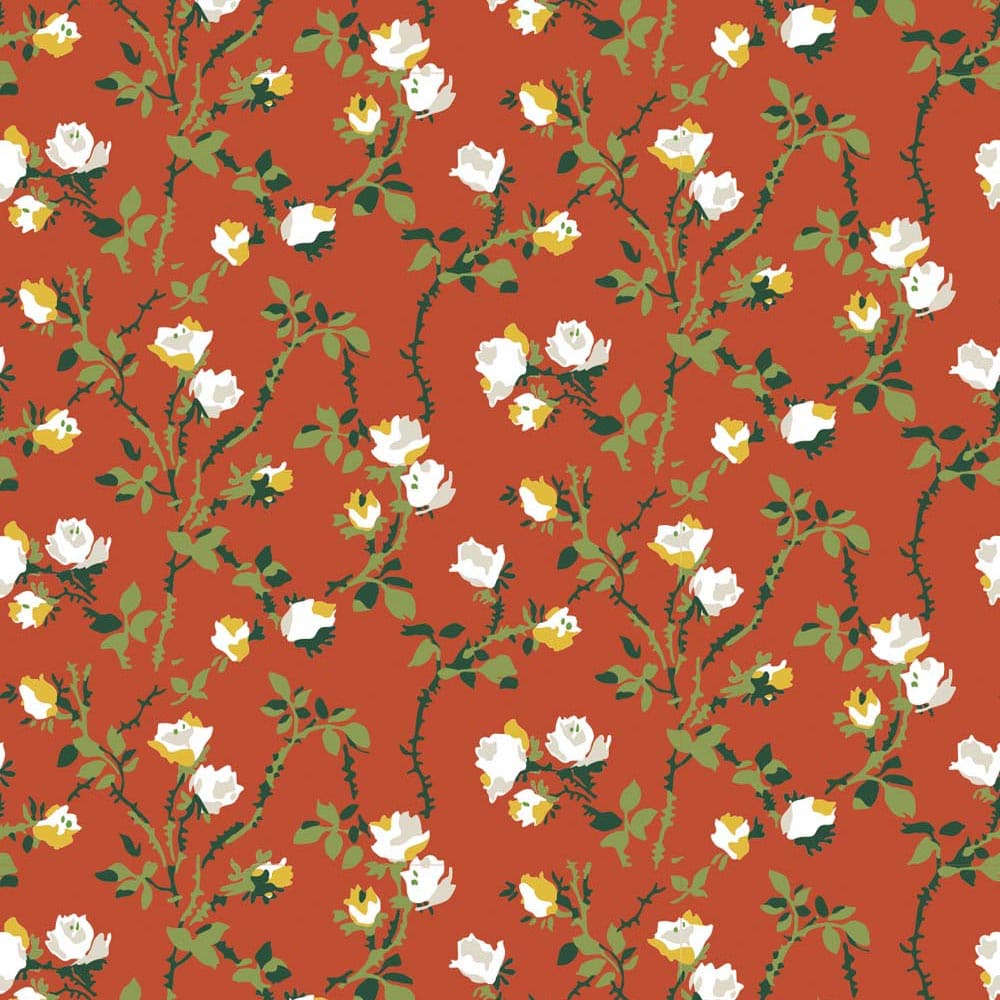 Rose Thorns Wallpaper-Mitchell Black-MITCHB-WC411-VM-PM-10-Wall DecorPatterns Vermillion-Premium Matte Paper-9-France and Son