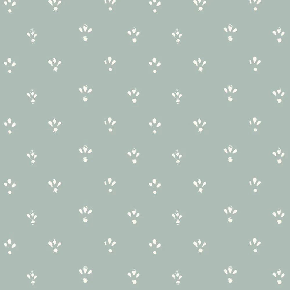 Fleur Wallpaper-Mitchell Black-MITCHB-WC413-AB-PM-10-Wall DecorPatterns Ash Blue-Premium Matte Paper-1-France and Son