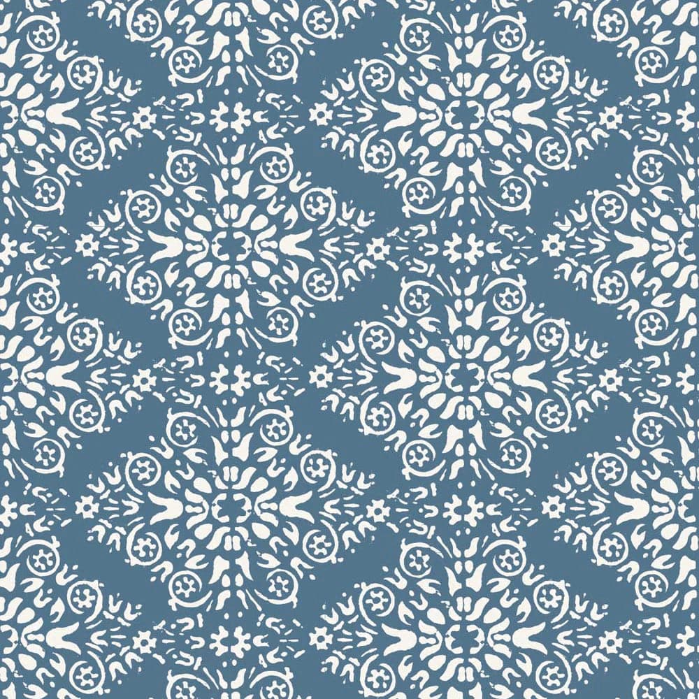 Timbre Damask Wallpaper-Mitchell Black-MITCHB-WC414-BS-PM-10-Wall DecorPatterns Stamp Blue Salt-Premium Matte Paper-3-France and Son