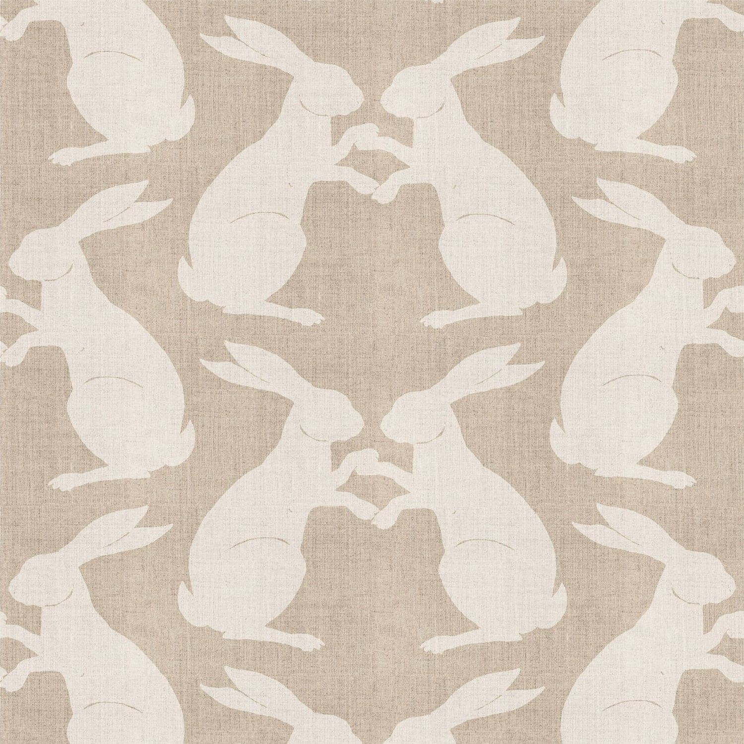 Paper Rabbits Wallpaper-Mitchell Black-MITCHB-WCB512-L-PM-10-Wall DecorPatterns Raw Linen-Premium Matte Paper-3-France and Son