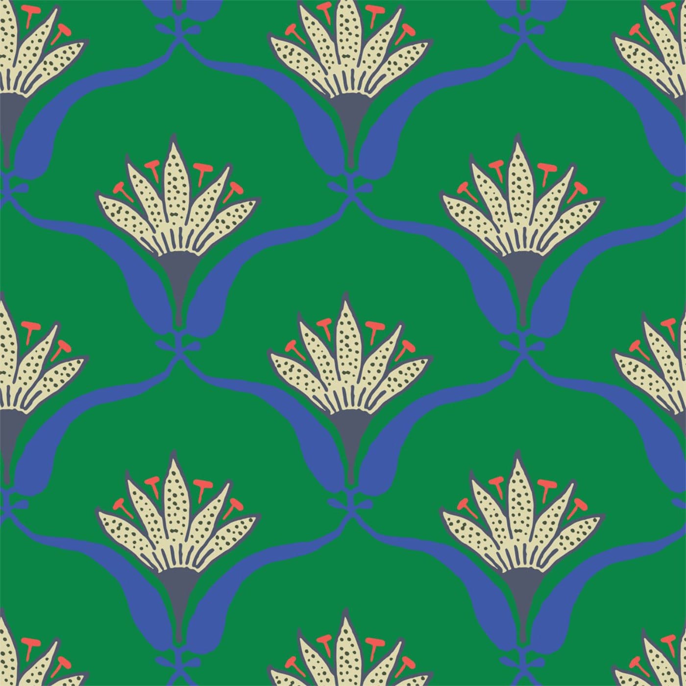 Wallflower Wallpaper-Mitchell Black-MITCHB-WCJT6-JA-PM-10-Wall DecorPatterns Jade-Premium Matte Paper-1-France and Son