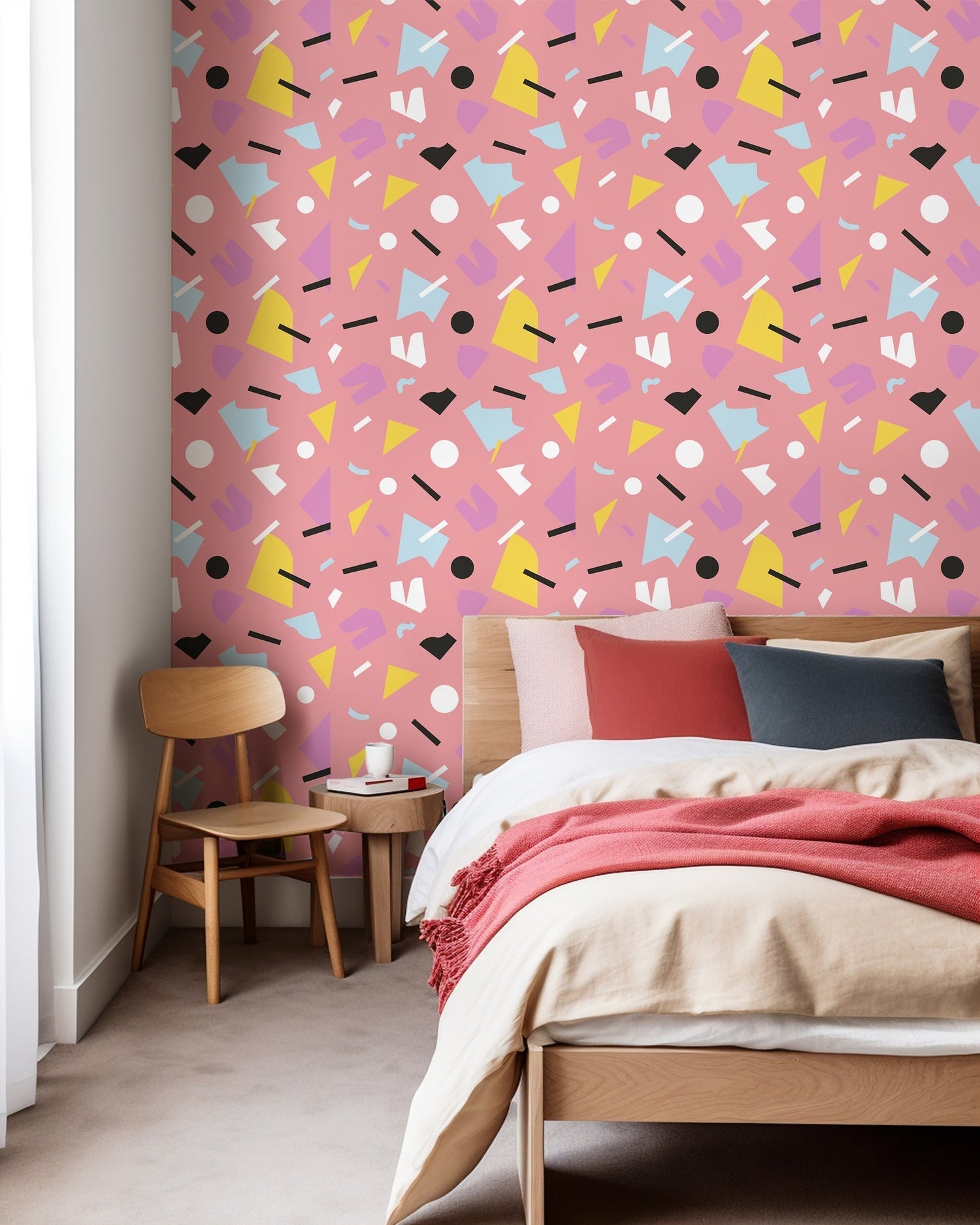 Shapes Wallpaper-Mitchell Black-MITCHB-WCPK106-BL-PM-10-Wall PaperPatterns Blue-Premium Matte Paper-3-France and Son