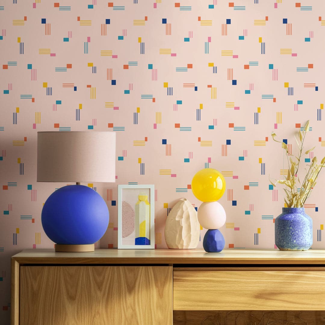 Shapes Wallpaper-Mitchell Black-MITCHB-WCPK106-BL-PM-10-Wall PaperPatterns Blue-Premium Matte Paper-5-France and Son