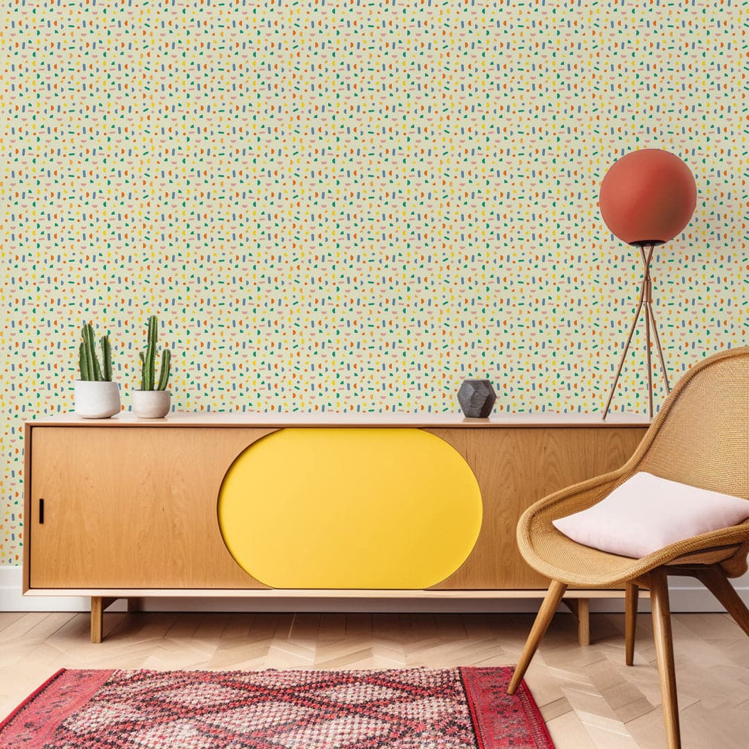 Chips Wallpaper-Mitchell Black-MITCHB-WCPK108-ME-PM-10-Wall PaperPatterns Melon-Premium Matte Paper-2-France and Son