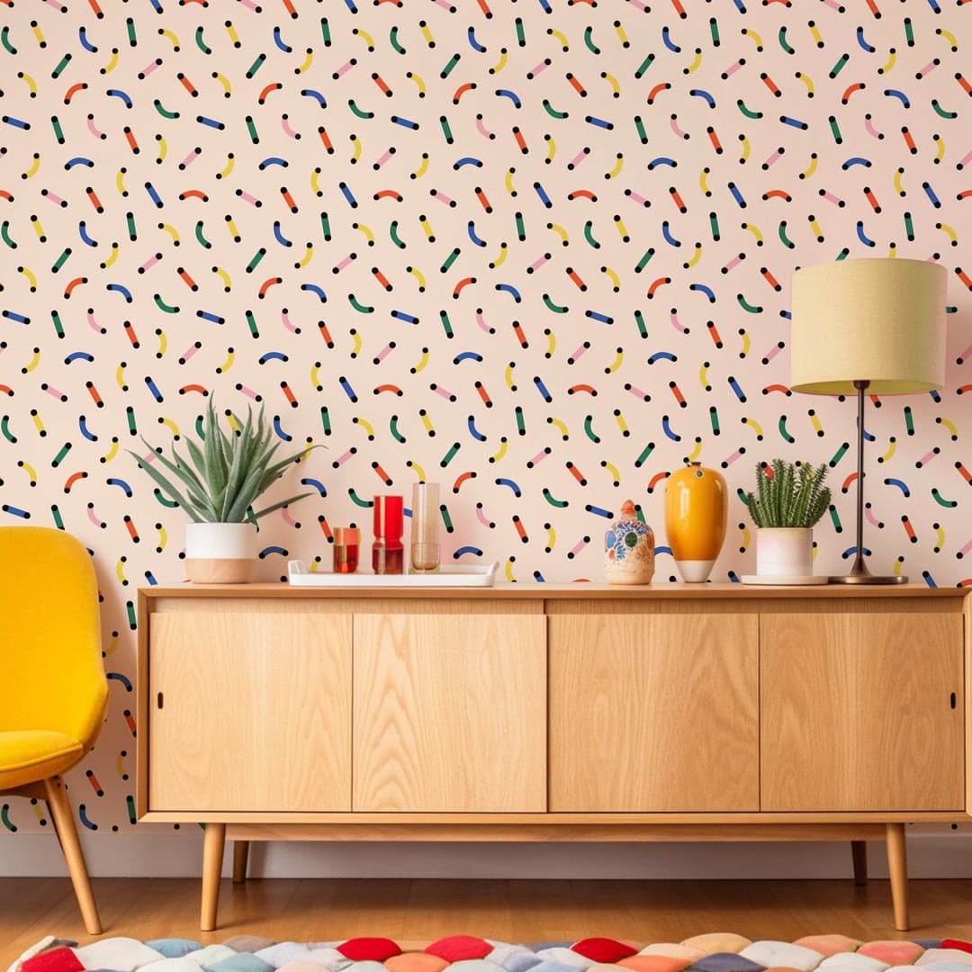 Macaroni Wallpaper-Mitchell Black-MITCHB-WCPK109-BL-PM-10-Wall PaperPatterns Blue-Premium Matte Paper-4-France and Son