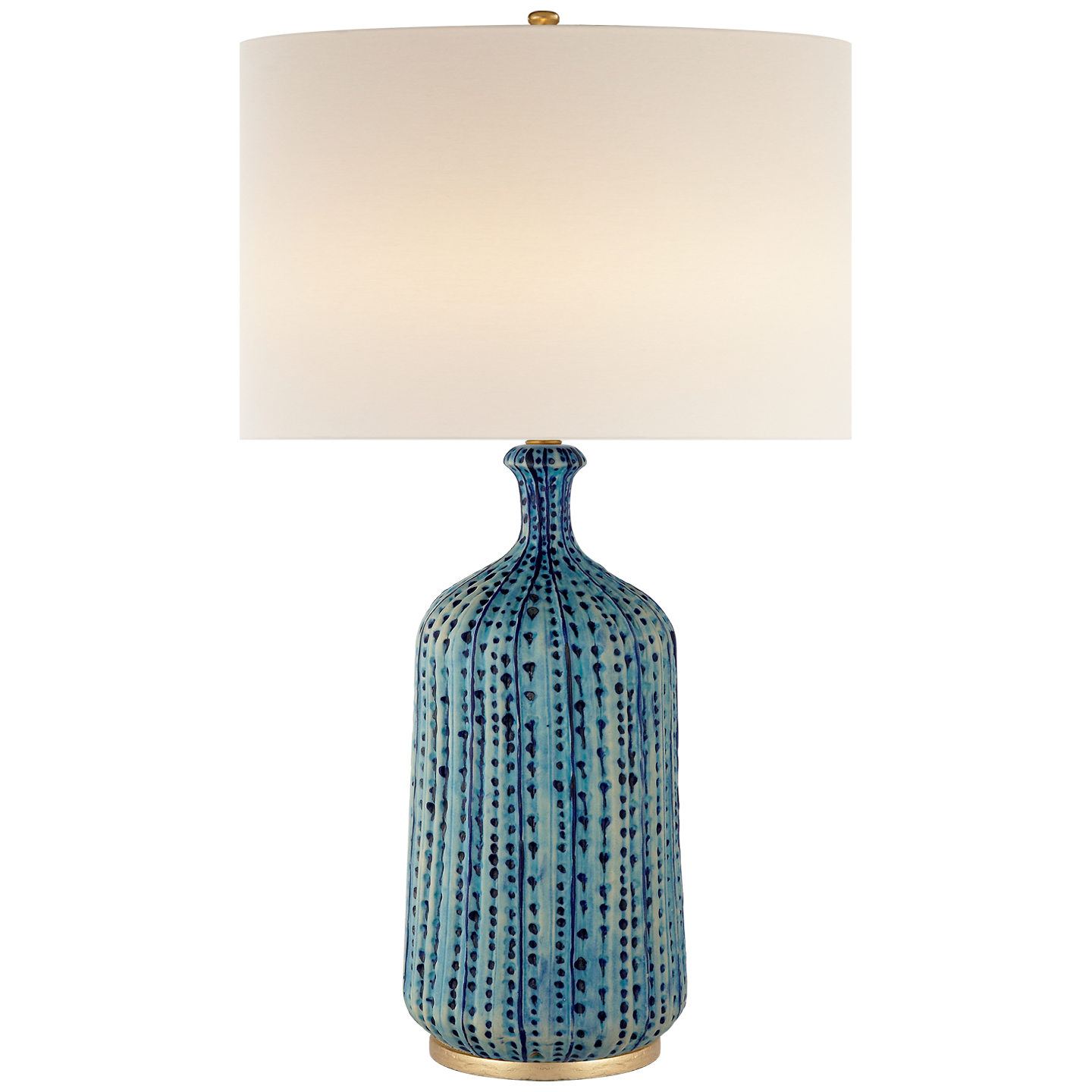Cullen Table Lamp-Visual Comfort-VISUAL-ARN 3608PA-L-Table LampsPebbled Aquamarine-6-France and Son