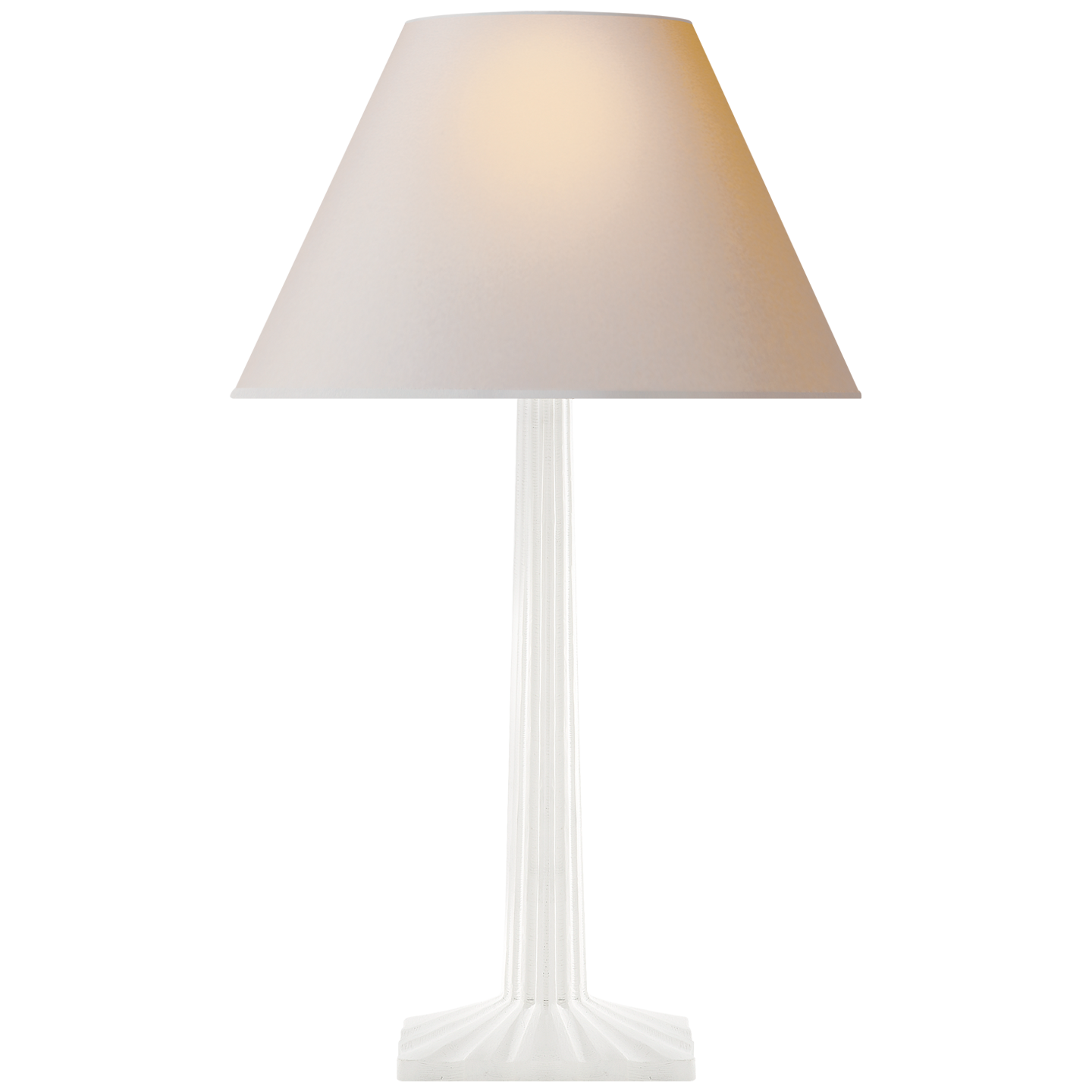 Suzan Fluted Column Table Lamp-Visual Comfort-VISUAL-CHA 8707WHT-NP-Table LampsPlaster White-3-France and Son