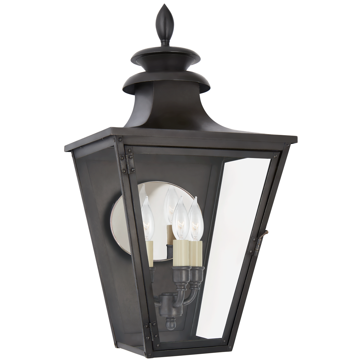 Abber Small 3/4 Wall Lantern in Blackened Copper with Clear Glass-Visual Comfort-VISUAL-CHO 2414BC-CG-Wall Lighting-1-France and Son