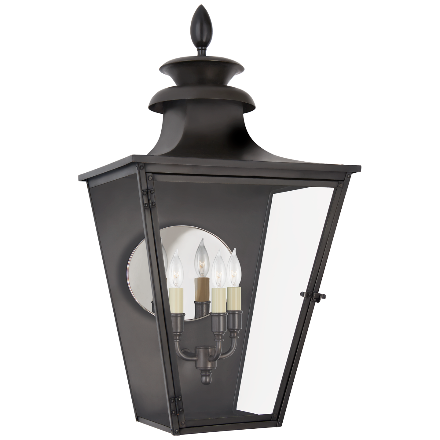 Abber Medium 3/4 Wall Lantern in Blackened Copper with Clear Glass-Visual Comfort-VISUAL-CHO 2415BC-CG-Wall Lighting-1-France and Son