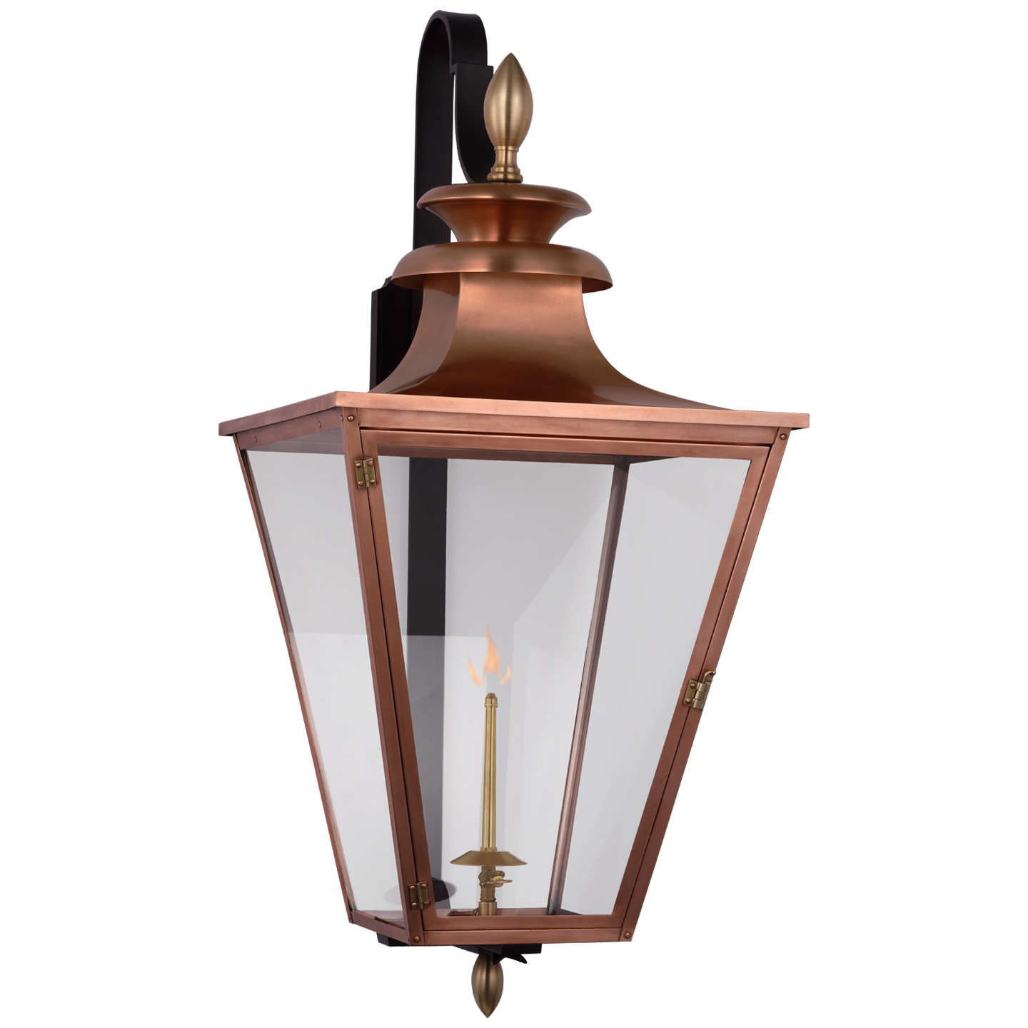 Anaya Large Bracketed Gas Wall Lantern-Visual Comfort-VISUAL-CHO 2437SC-CG-Wall LightingSoft Copper and Brass with Clear Glass-2-France and Son