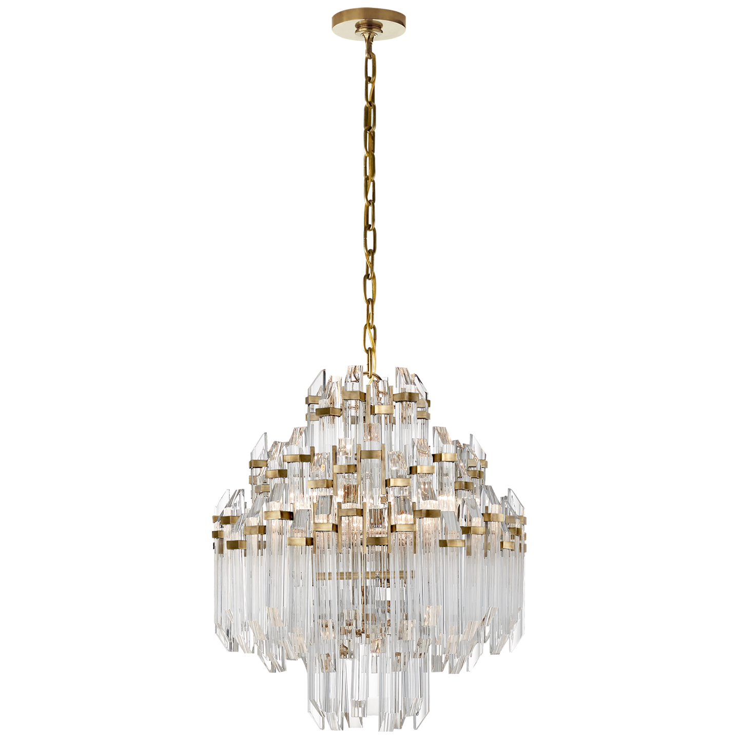 Acela Waterfall Chandelier-Visual Comfort-VISUAL-SK 5424HAB-CA-ChandeliersHand-Rubbed Antique Brass-1-France and Son