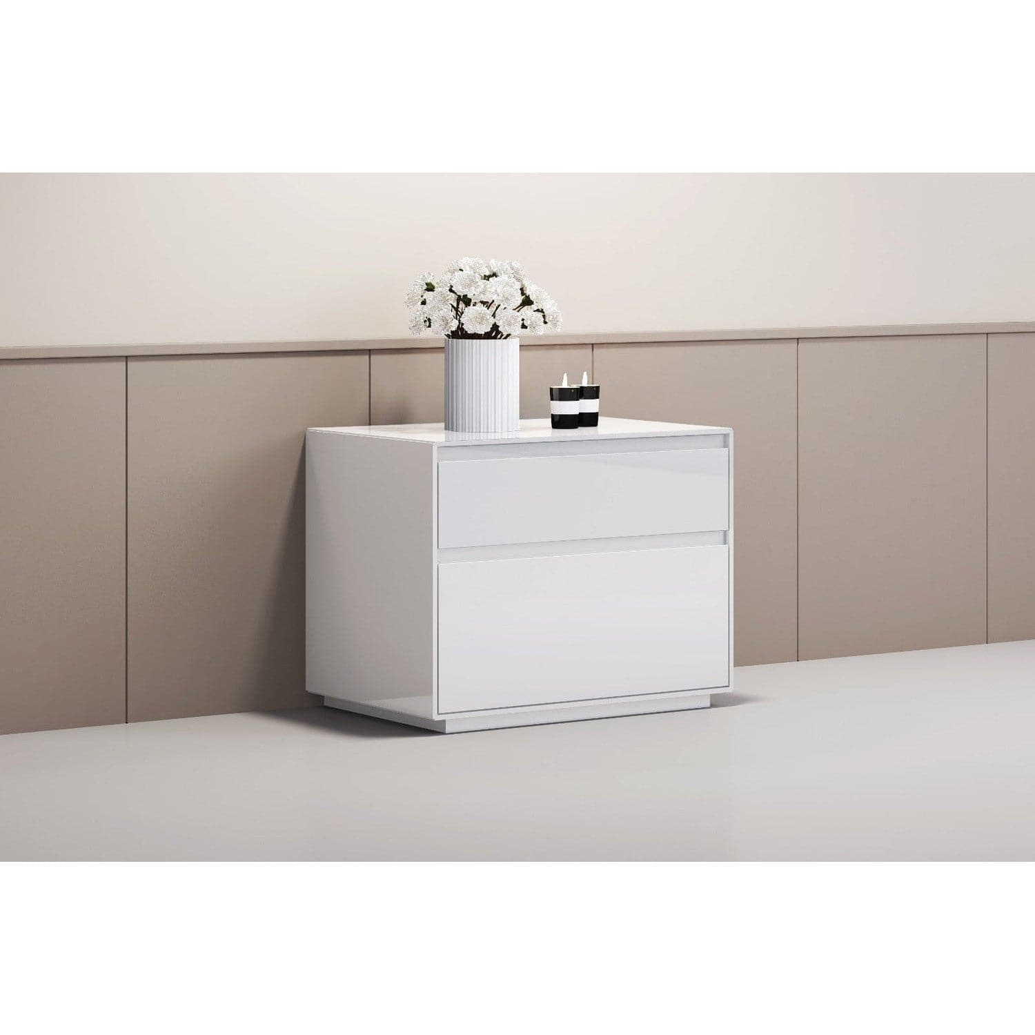 Malibu Nightstand-Whiteline Modern Living-WHITELINE-NS1367-WHT-Nightstands-2-France and Son