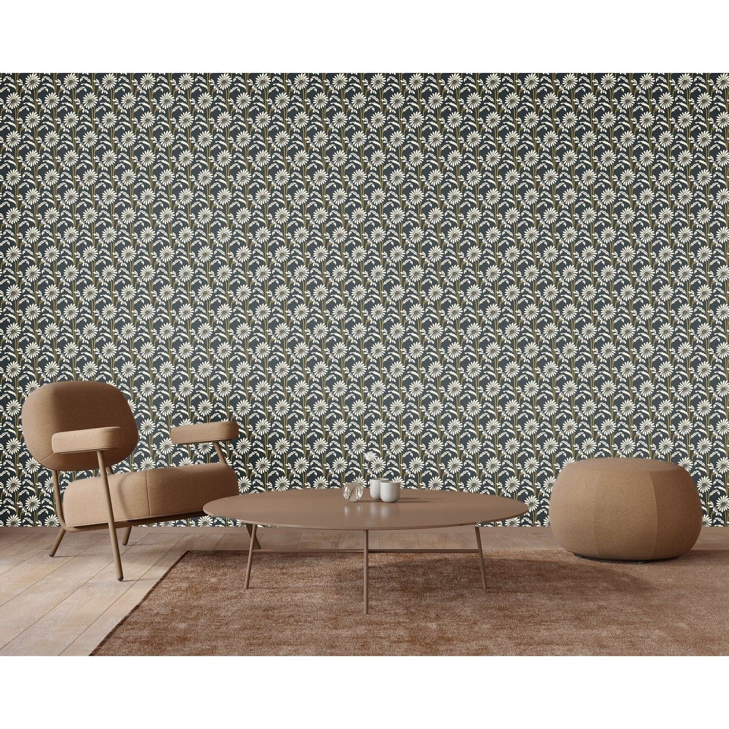 Woodland Bloom Wallpaper-Mitchell Black-MITCHB-WC407-BK-PM-10-Wall DecorPatterns Soot Black-Premium Matte Paper-2-France and Son