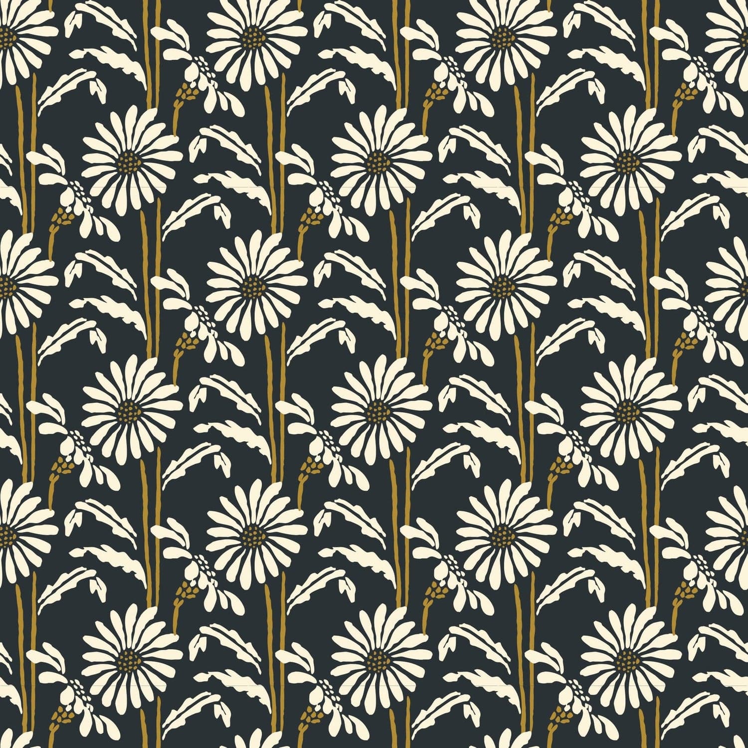 Woodland Bloom Wallpaper-Mitchell Black-MITCHB-WC407-BK-PM-10-Wall DecorPatterns Soot Black-Premium Matte Paper-1-France and Son