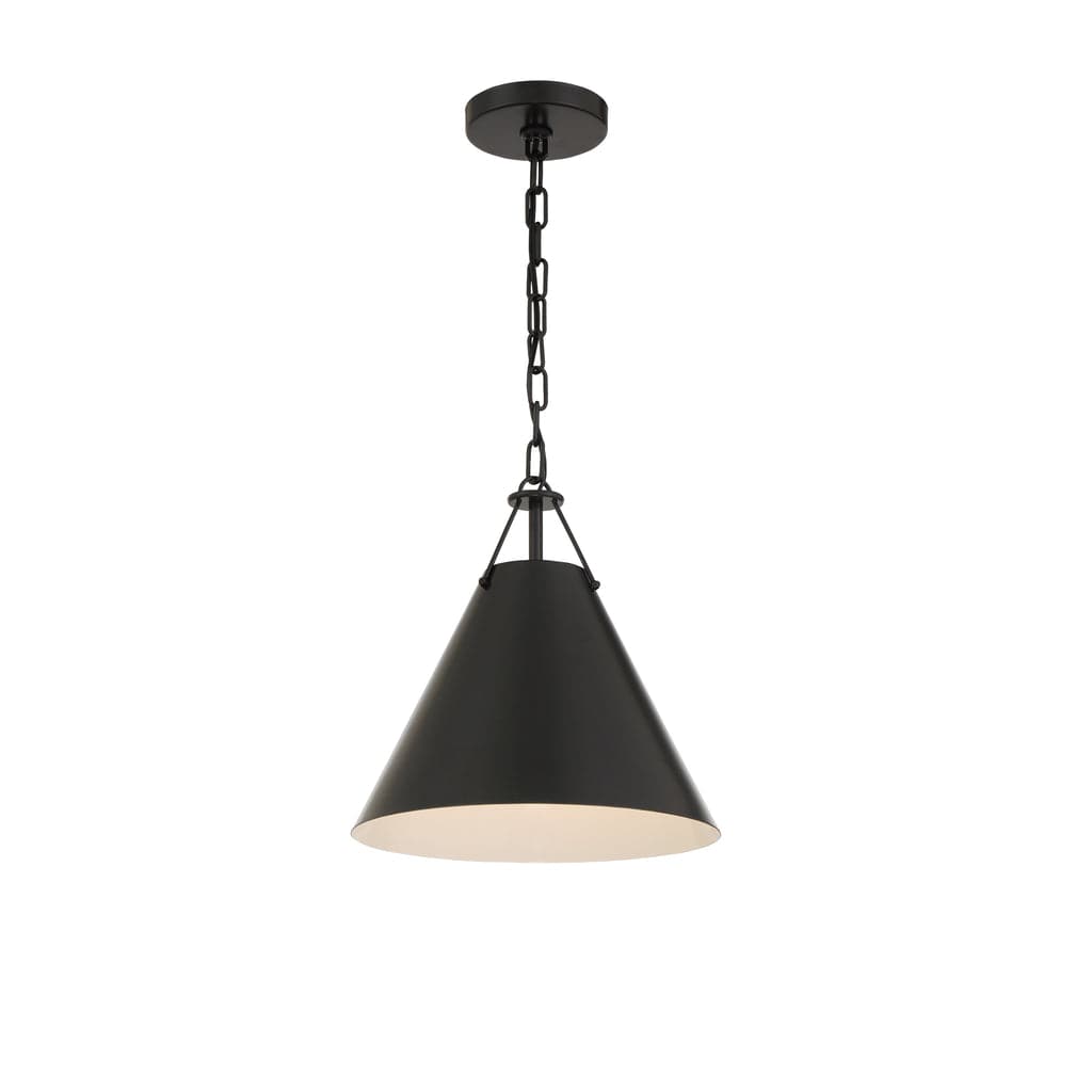 Xavier 1 Light Pendant-Crystorama Lighting Company-CRYSTO-XAV-B8301-MK-PendantsMatte Black-1-France and Son