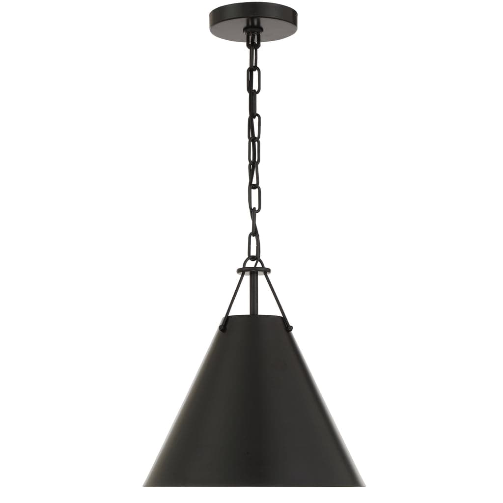 Xavier 1 Light Pendant-Crystorama Lighting Company-CRYSTO-XAV-B8301-MK-PendantsMatte Black-3-France and Son