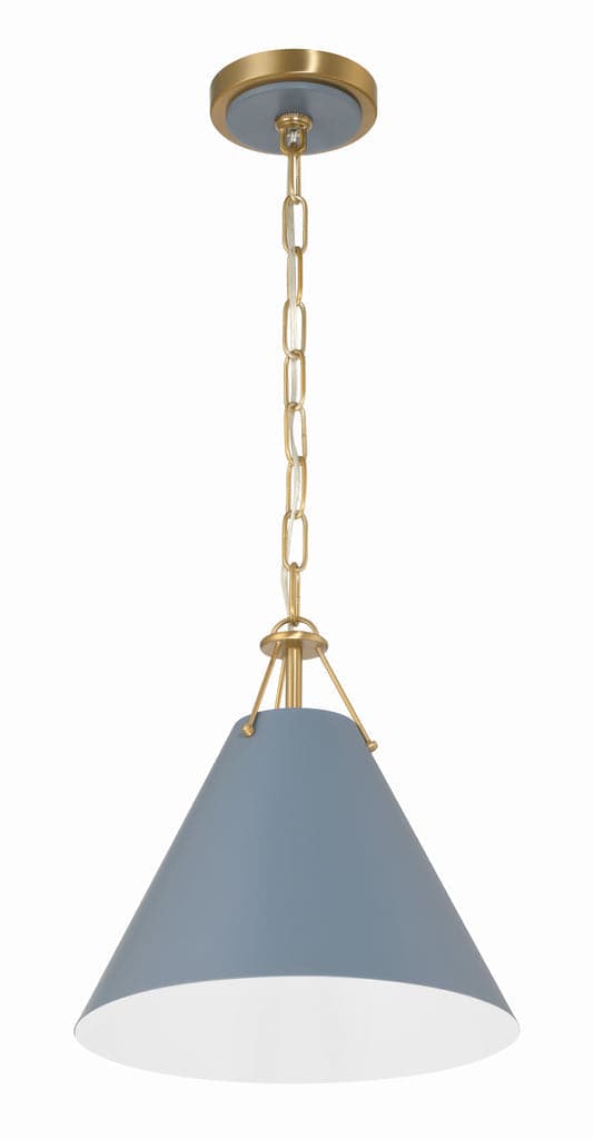 Xavier 1 Light Pendant-Crystorama Lighting Company-CRYSTO-XAV-B8301-VG-BL-PendantsVibrant Gold/Blue-1 Light-11-France and Son