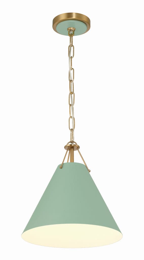 Xavier 1 Light Pendant-Crystorama Lighting Company-CRYSTO-XAV-B8301-VG-GR-PendantsVibrant Gold/Green-1 Light-12-France and Son