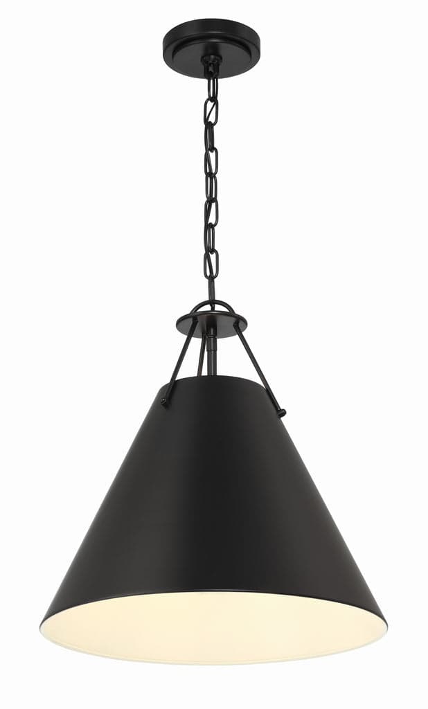 Xavier 1 Light Pendant-Crystorama Lighting Company-CRYSTO-XAV-B8305-MK-PendantsMatte Black-3 Light-7-France and Son