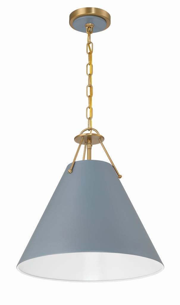 Xavier 1 Light Pendant-Crystorama Lighting Company-CRYSTO-XAV-B8305-VG-BL-PendantsVibrant Gold/Blue-3 Light-9-France and Son