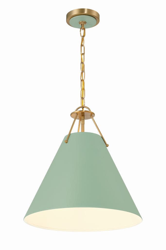 Xavier 1 Light Pendant-Crystorama Lighting Company-CRYSTO-XAV-B8305-VG-GR-PendantsVibrant Gold/Green-3 Light-10-France and Son