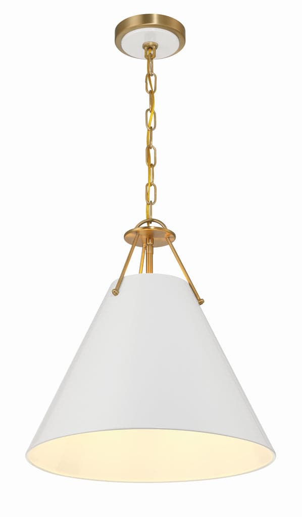 Xavier 1 Light Pendant-Crystorama Lighting Company-CRYSTO-XAV-B8305-VG-PendantsVibrant Gold/White-3 Light-8-France and Son