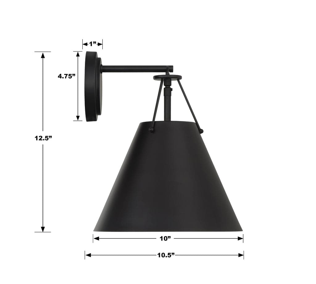 Xavier 1 Light Task Sconce-Crystorama Lighting Company-CRYSTO-XAV-B8311-MK-Wall LightingMatte Black-3-France and Son